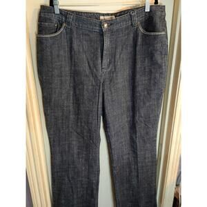 Chicos Platinum Jeans Dark Wash Sequin Back Pockets Sz 3.5 Short